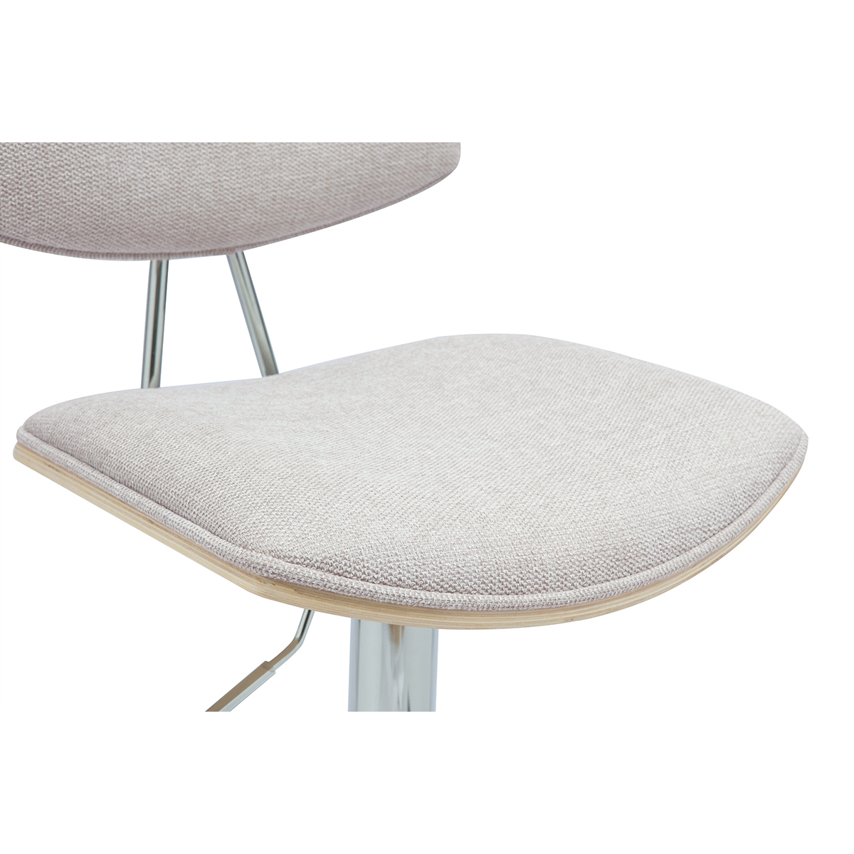 VASCO Tabourets de bar design réglables en tissu effet velours texturé beige et métal ( lot de 2 ) beige, MILIBOO