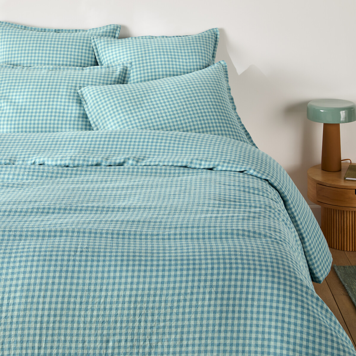 Housse de couette en lin lavé, ACÉLIE BLEU bleu/aqua, LA REDOUTE INTERIEURS