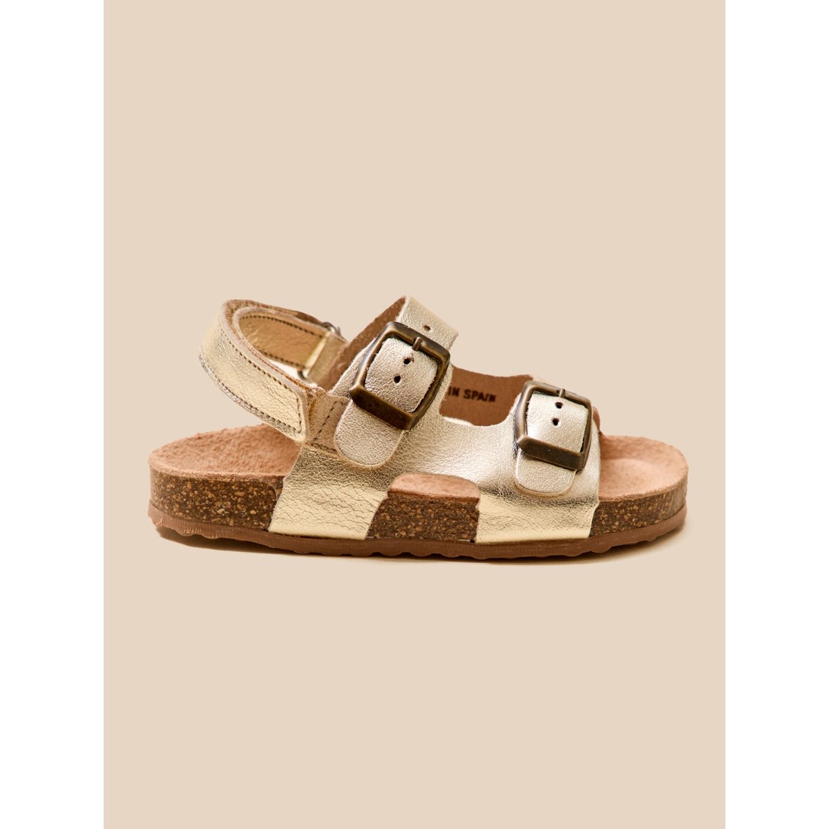 Sandales en cuir dore, CYRILLUS