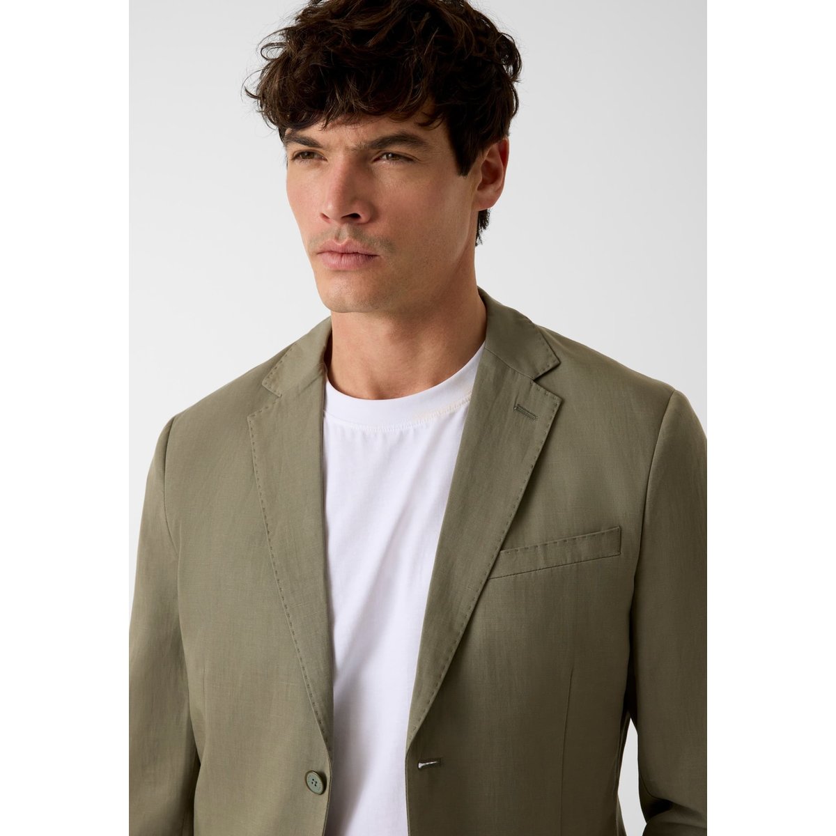 Blazer Simple Boutonnage vert olive, GUESS