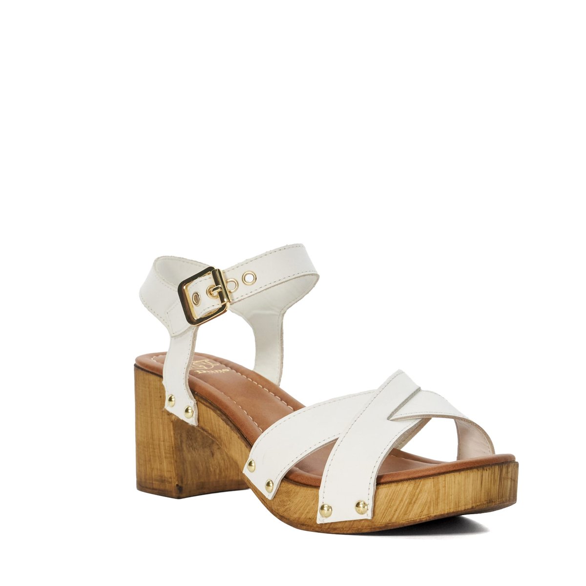 Sabots en cuir à brides croisées - JUDIES white-leather, DUNE LONDON