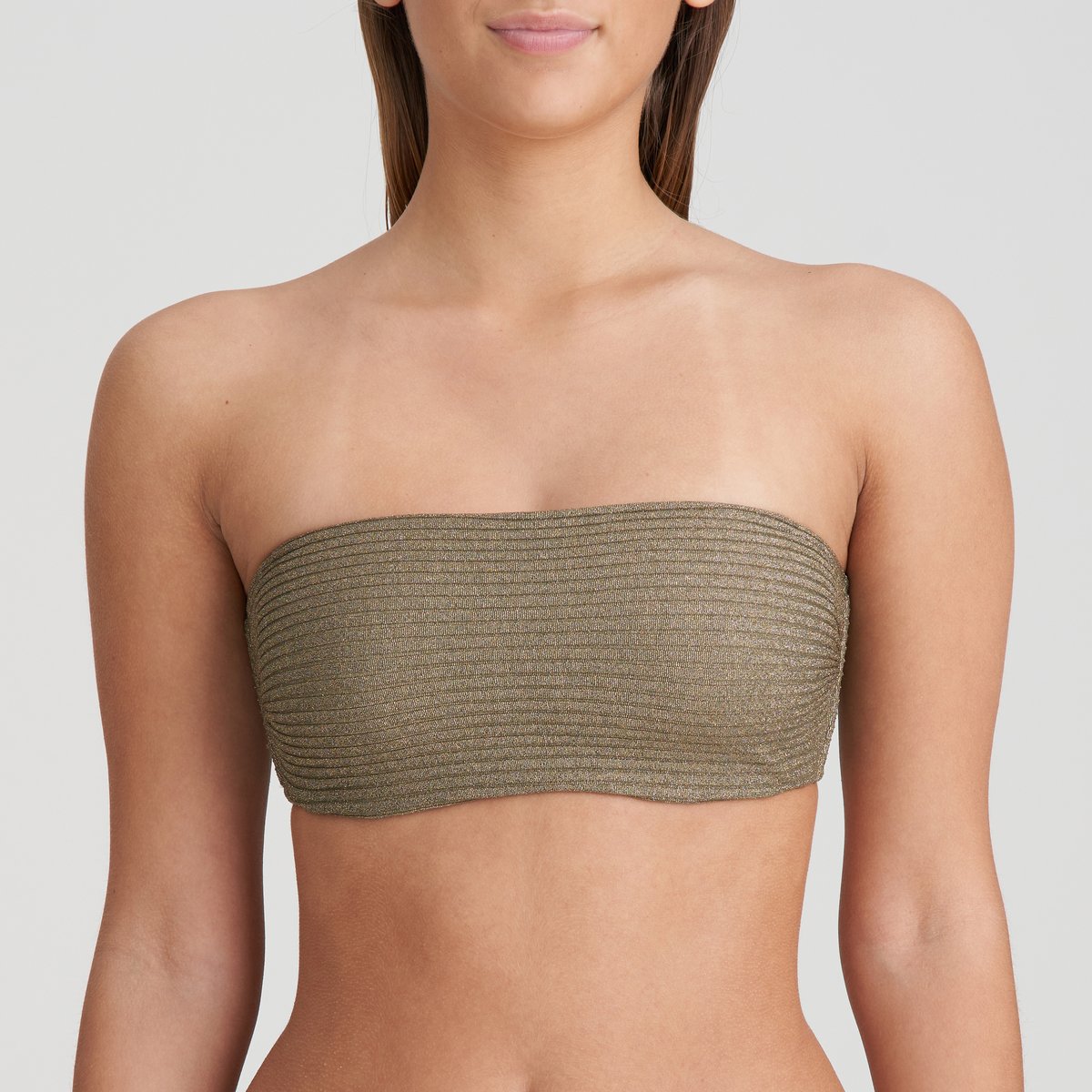 Haut de bikini bandeau rembourré TINJIS vert - golden olive, MARIE JO