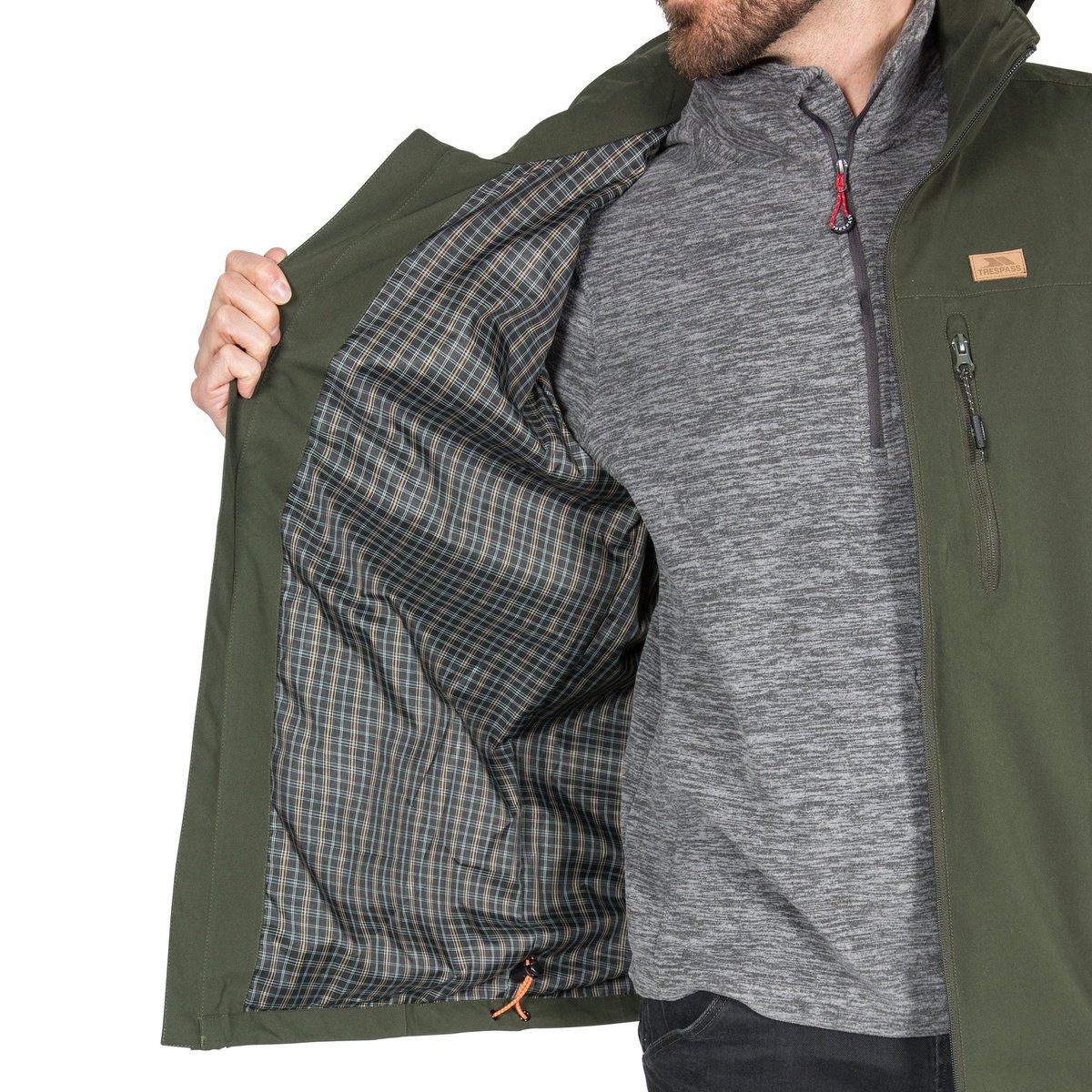 Veste imperméable WEIR vert olive, TRESPASS