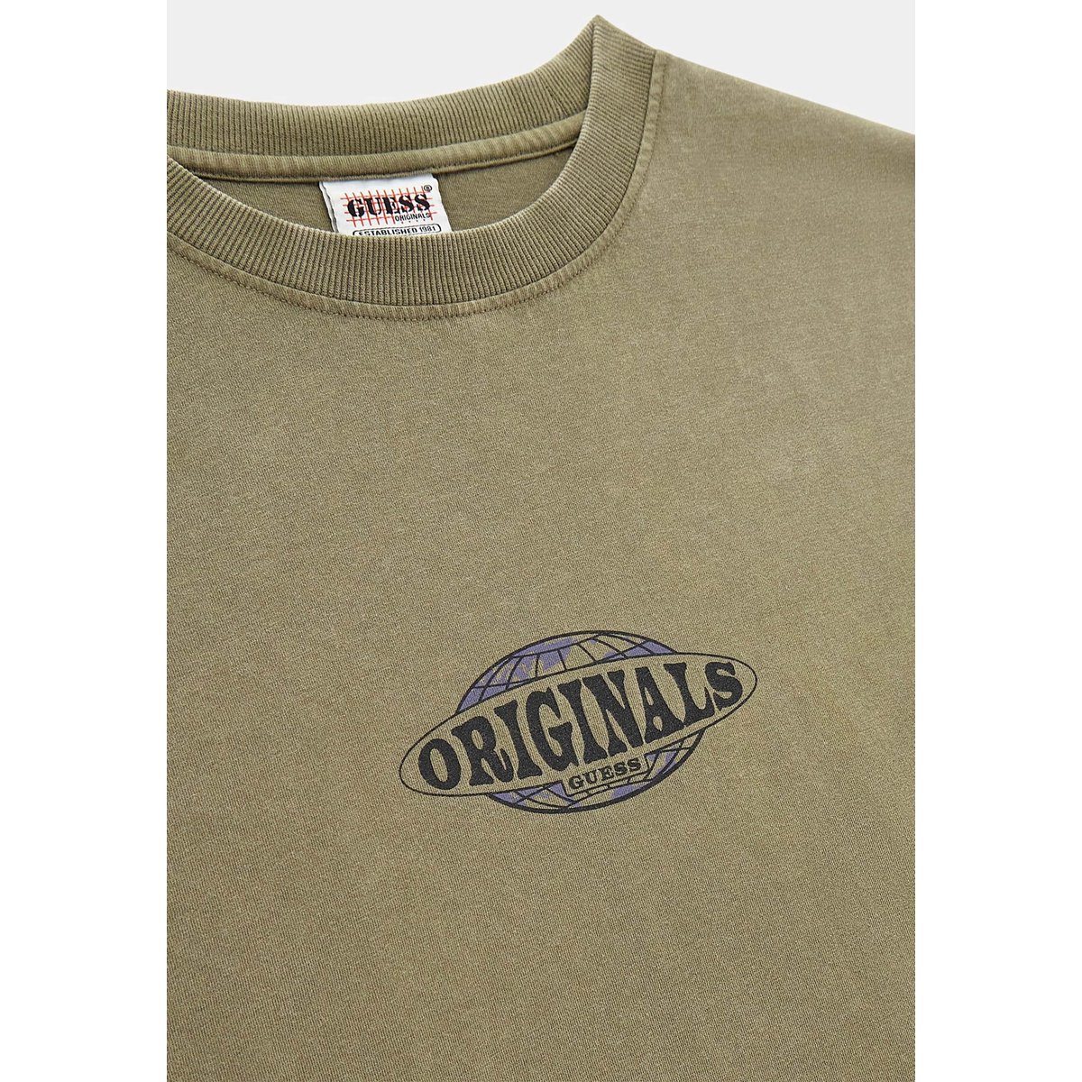 T-Shirt Logo Imprimé crème, GUESS JEANS