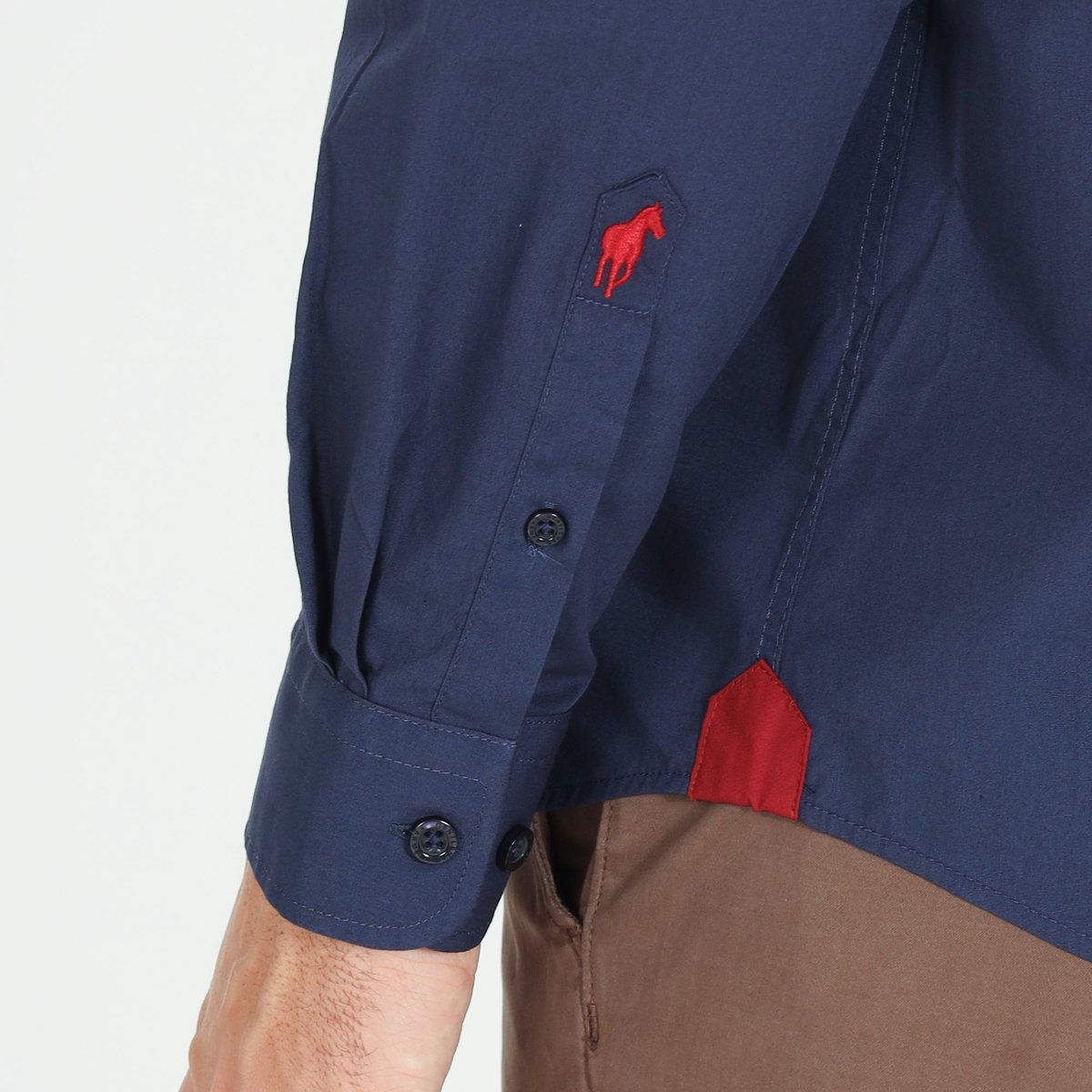 Chemise popeline manches longues en coton CROSBY marine, GENTLEMAN FARMER