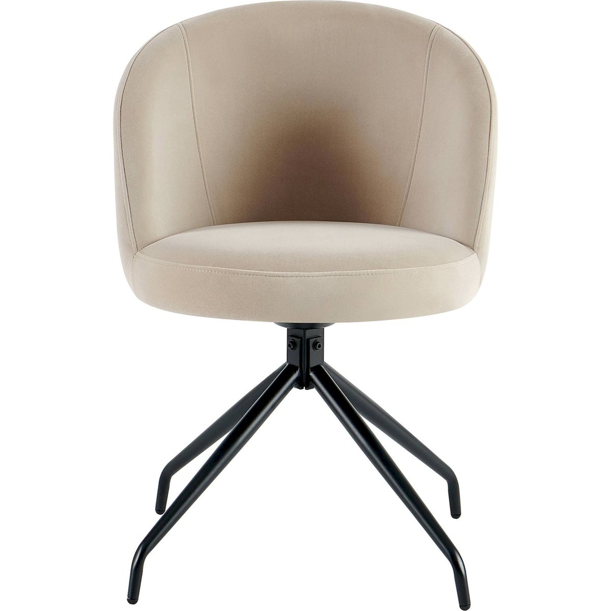 Chaise pivotante tapissée VIRELLA gris velours et piètement noir royal velvet, RECOLLECTION
