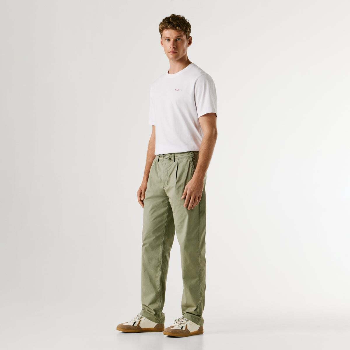 Pantalon Chino Coupe Décontractée vert palmier, PEPE JEANS