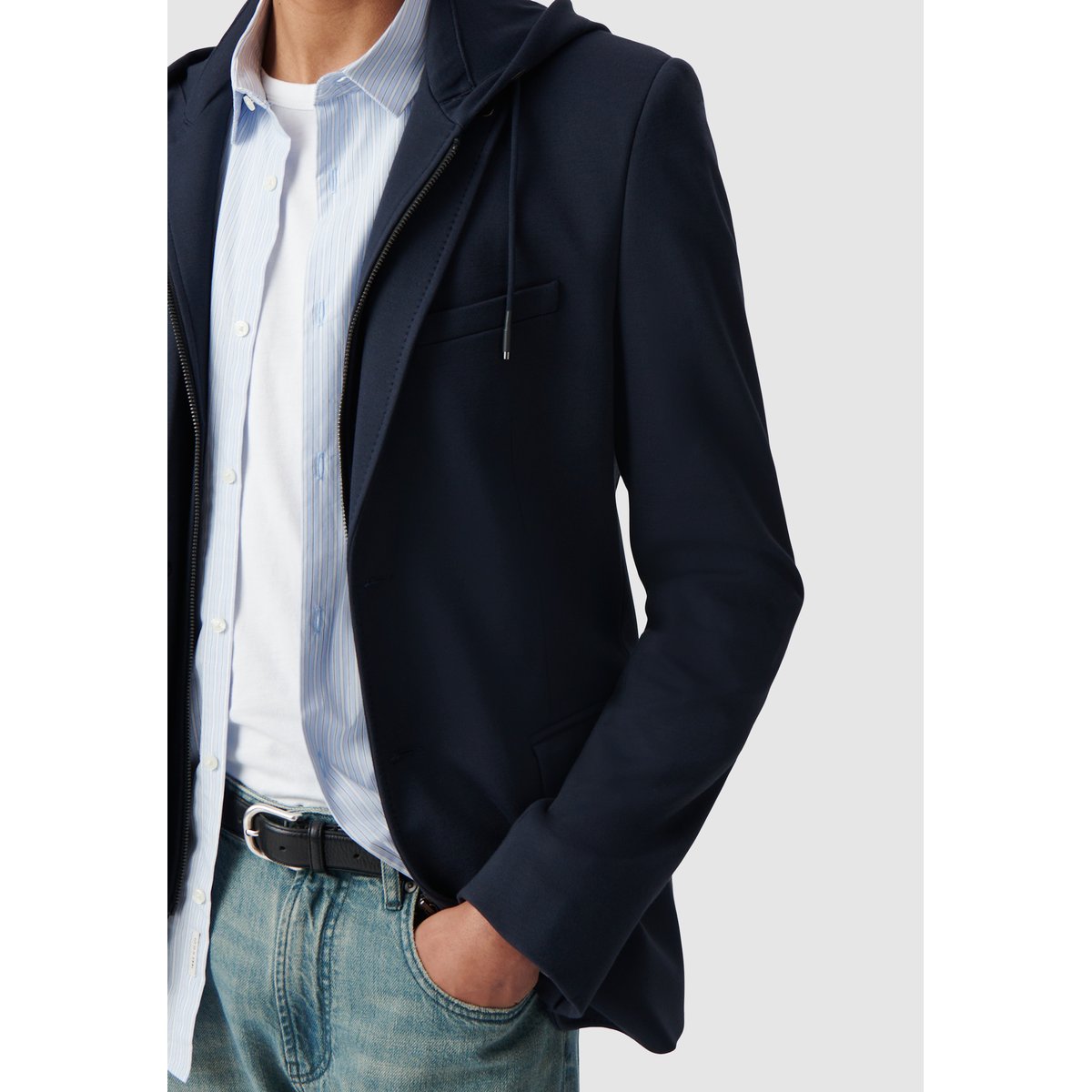 Veste avec parementure amovible bleu marine, IKKS