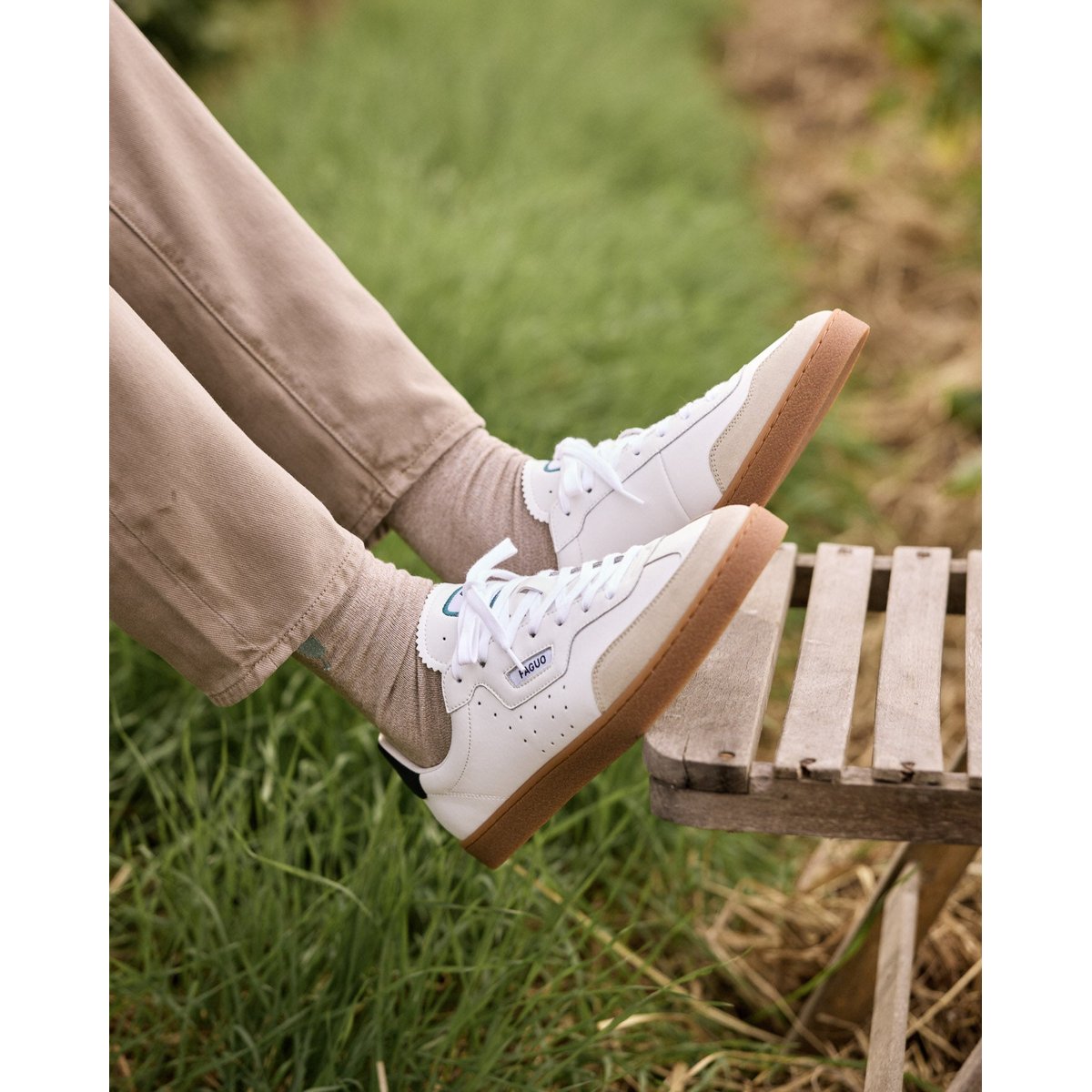 Baskets cuir LUMBO blanc, FAGUO