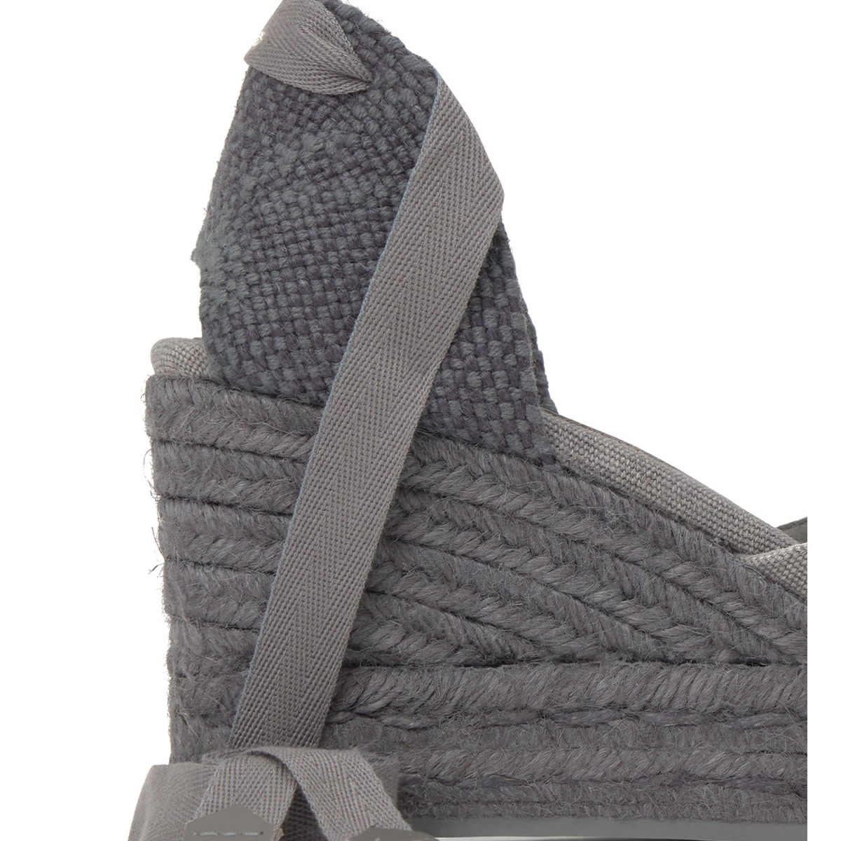 Espadrilles compensées à lacets en coton bio CHIARA gris, CASTANER