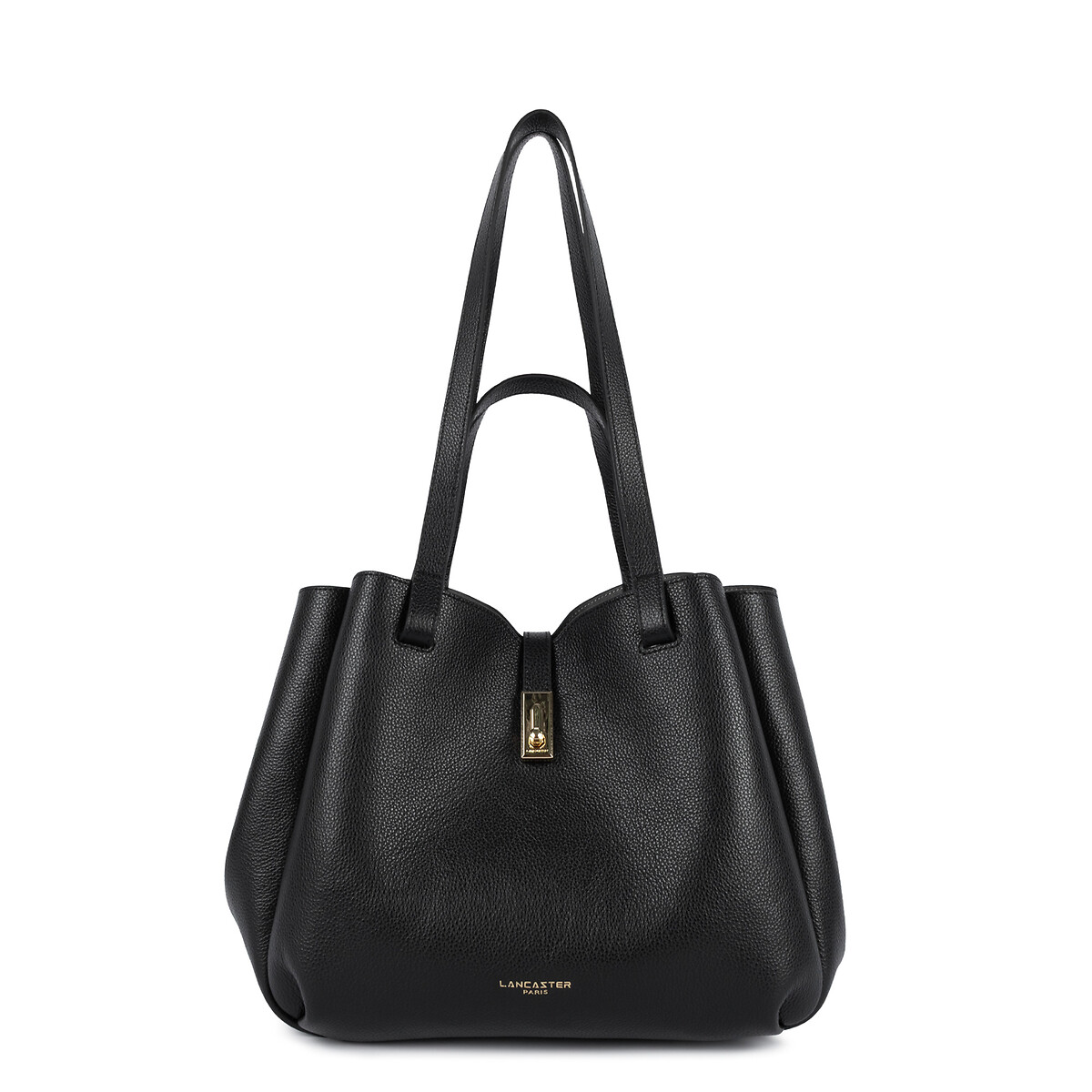 Milano Horizon Leather Large Tote Bag black, LANCASTER
