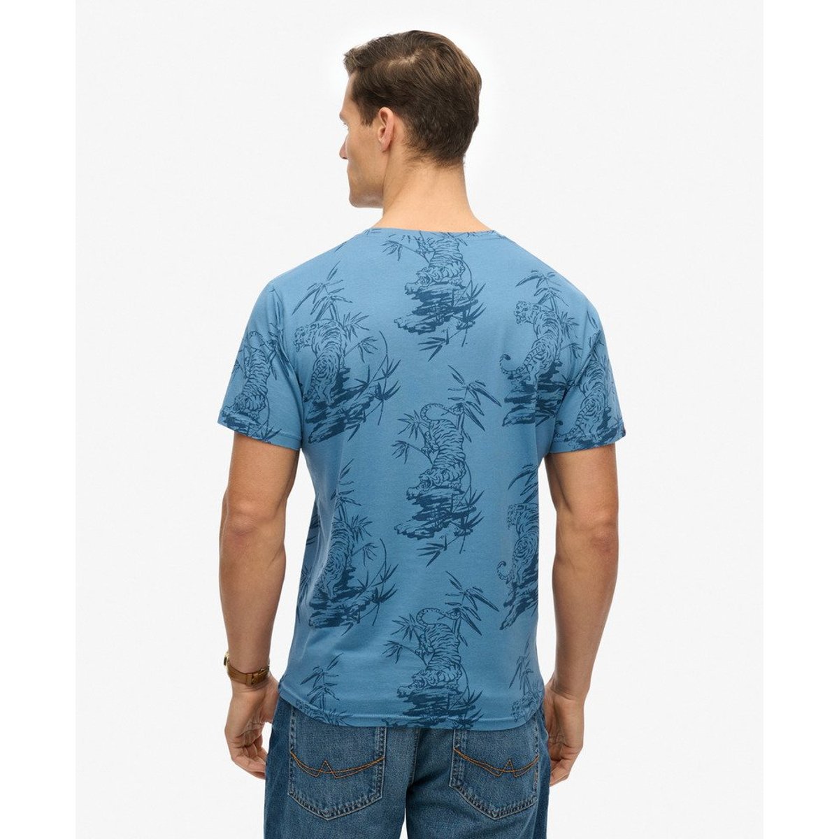 T-shirt imprimé Classic Essential bleu tiger outline, SUPERDRY
