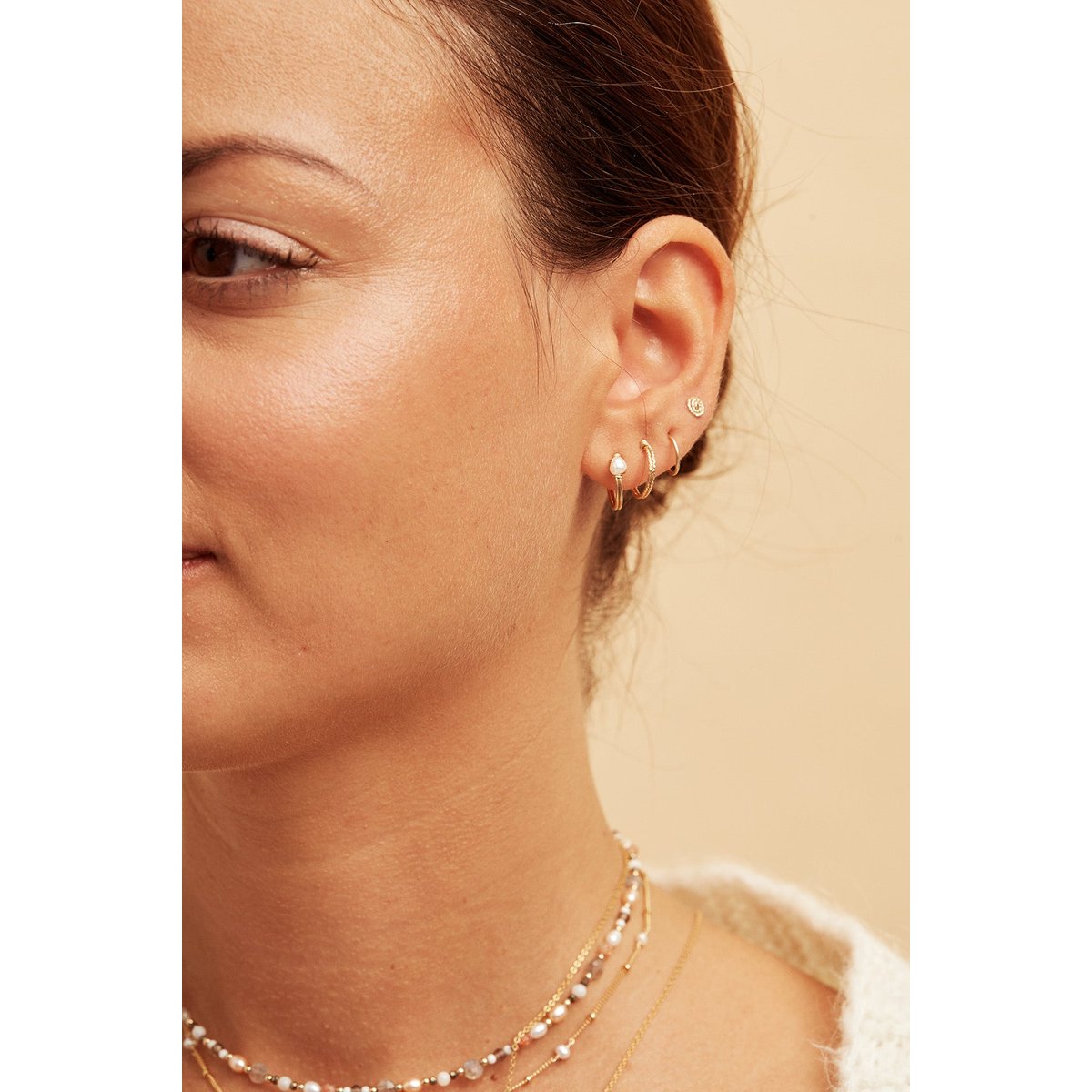 Créoles double Éclat argent / tanzanite, YAY PARIS