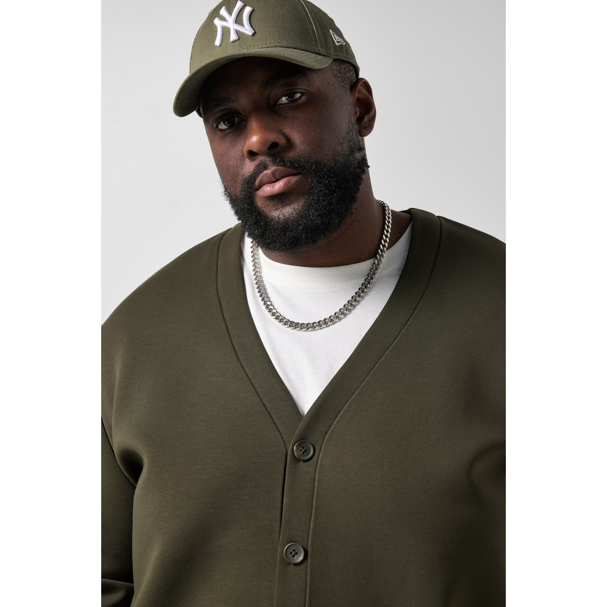 Veste en scuba olive foncé, STHUGE