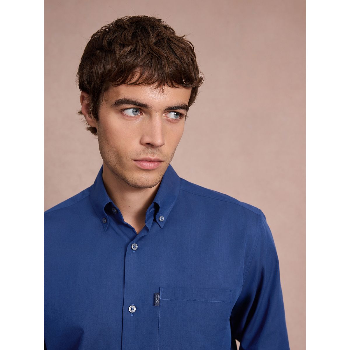 Chemise oxford entretien facile bleu foncé, NEXT