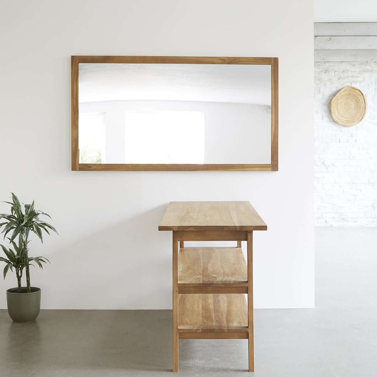 Meuble sous vasque en teck massif 160 cm SARA naturel, BERAH GETAH