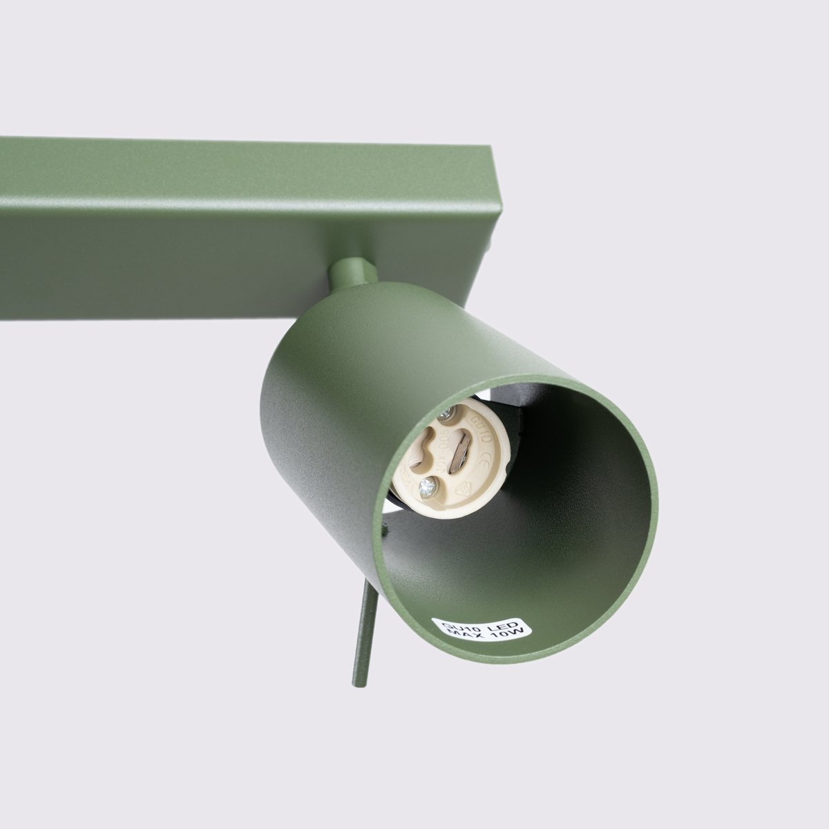 Plafonnier Acier Vert Olive GU10 6 Ring vert, EDEN