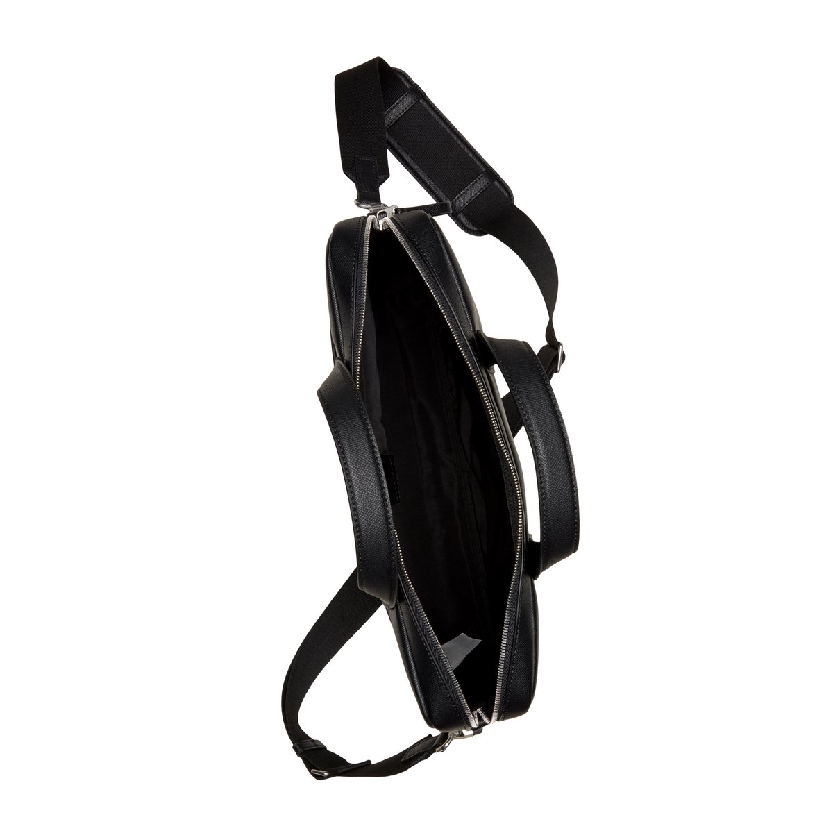 Sac d'affaires fabriqué à partir d'un substitut de cuir en polyester recyclé noir, MARC O'POLO