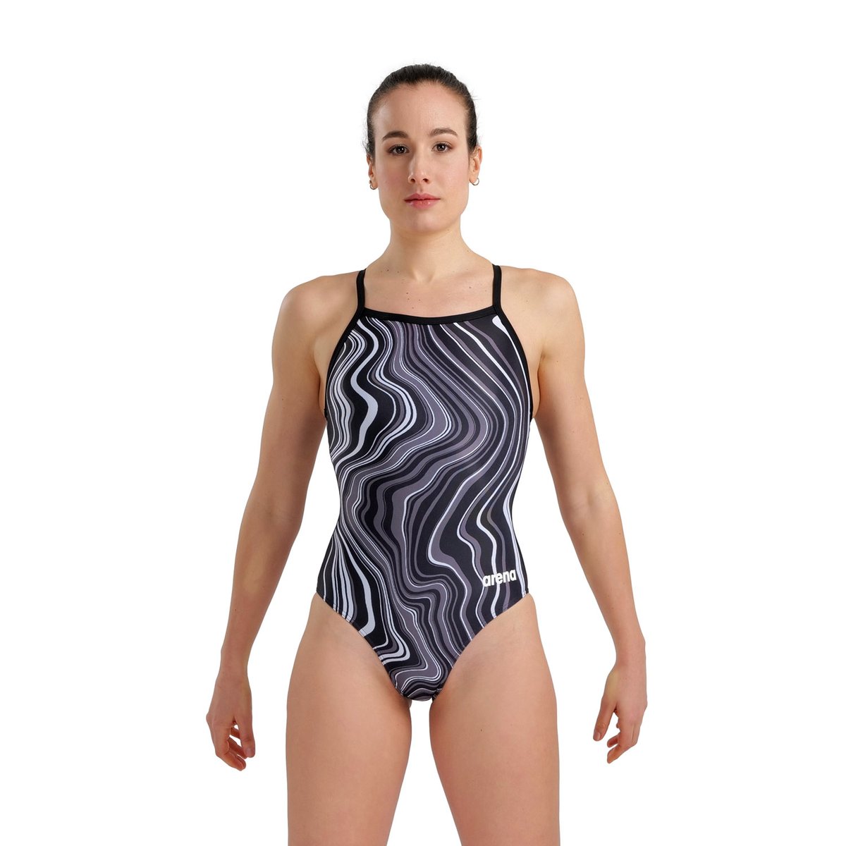 Maillot de bain sport Marbled Lightdrop Back black-black multi, ARENA