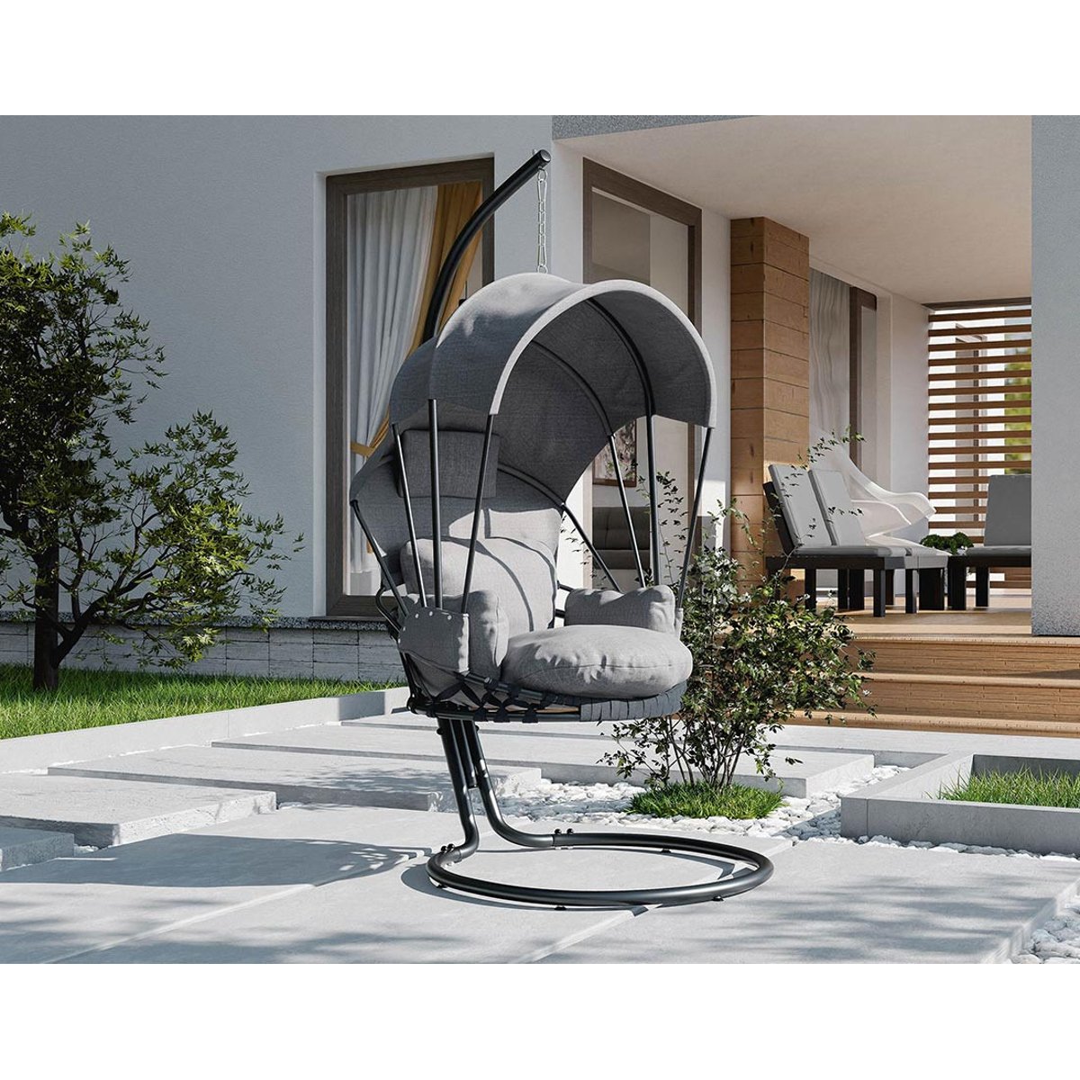 Fauteuil suspendu - NAMU noir / gris, LISA DESIGN