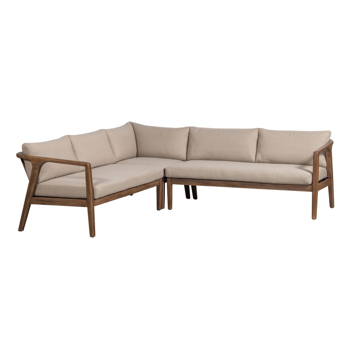 Salon de jardin en bois d’acacia 5 personnes BIAM sable, WOOOD