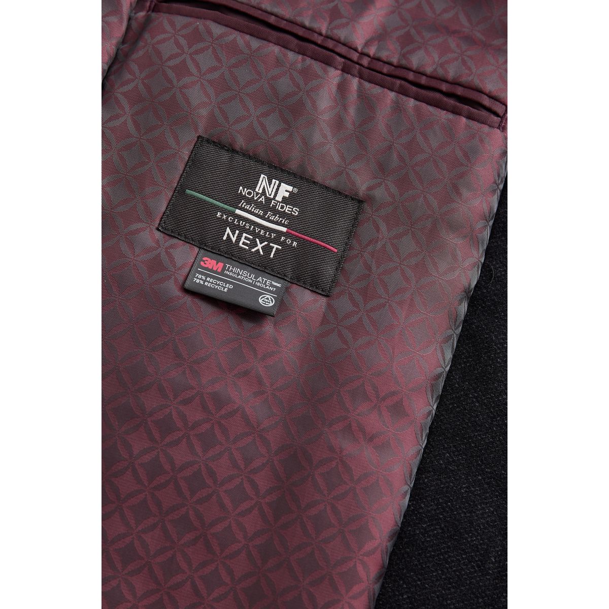 Manteau matelassé à col cheminée noir, NEXT