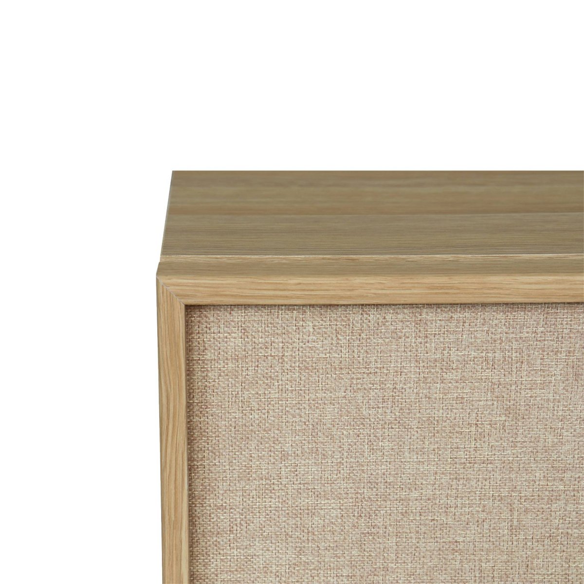 Table de chevet décor bois et tissu 2 tiroirs (lot de 2) KUBA naturel, SWEEEK