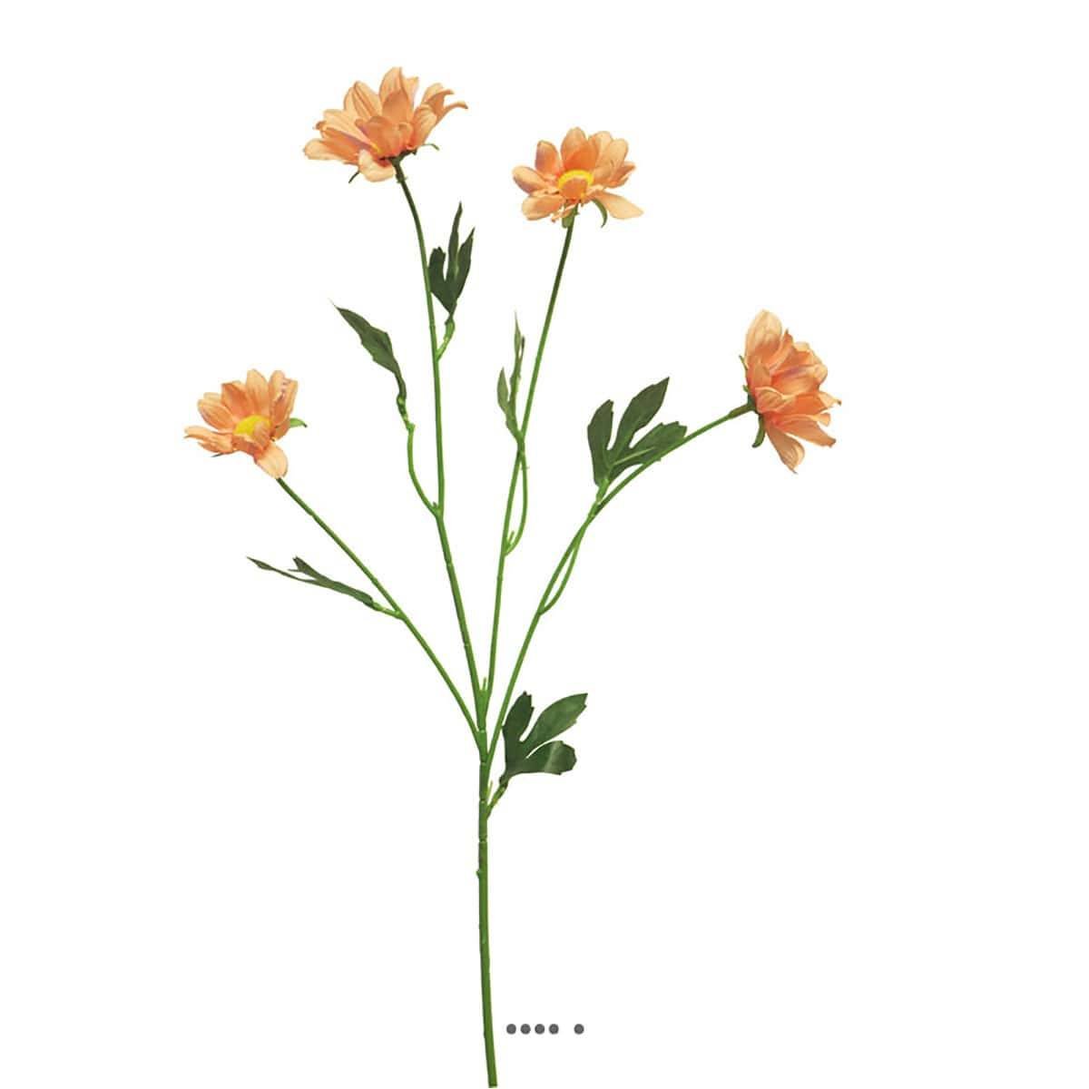 Marguerite artificielle en tige H 60 cm rose saumon, ARTIFICIELLES