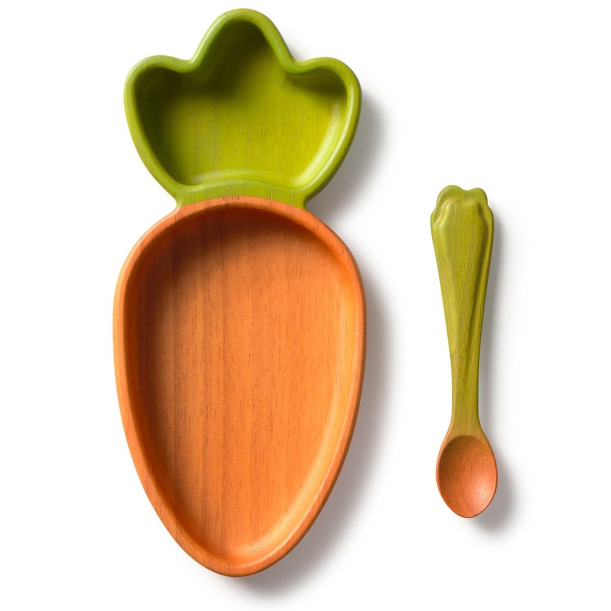 Set assiette et cuillère orange, vert, OLI & CAROL