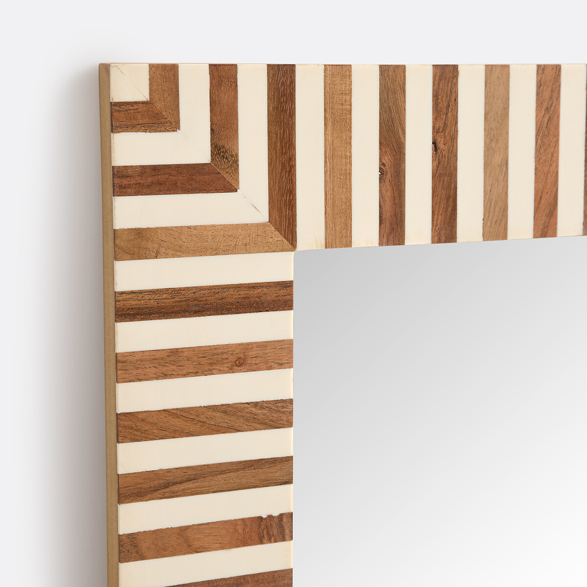 Espelho retangular às riscas, 60 x 90 cm, ARES natural/branco, LA REDOUTE INTERIEURS