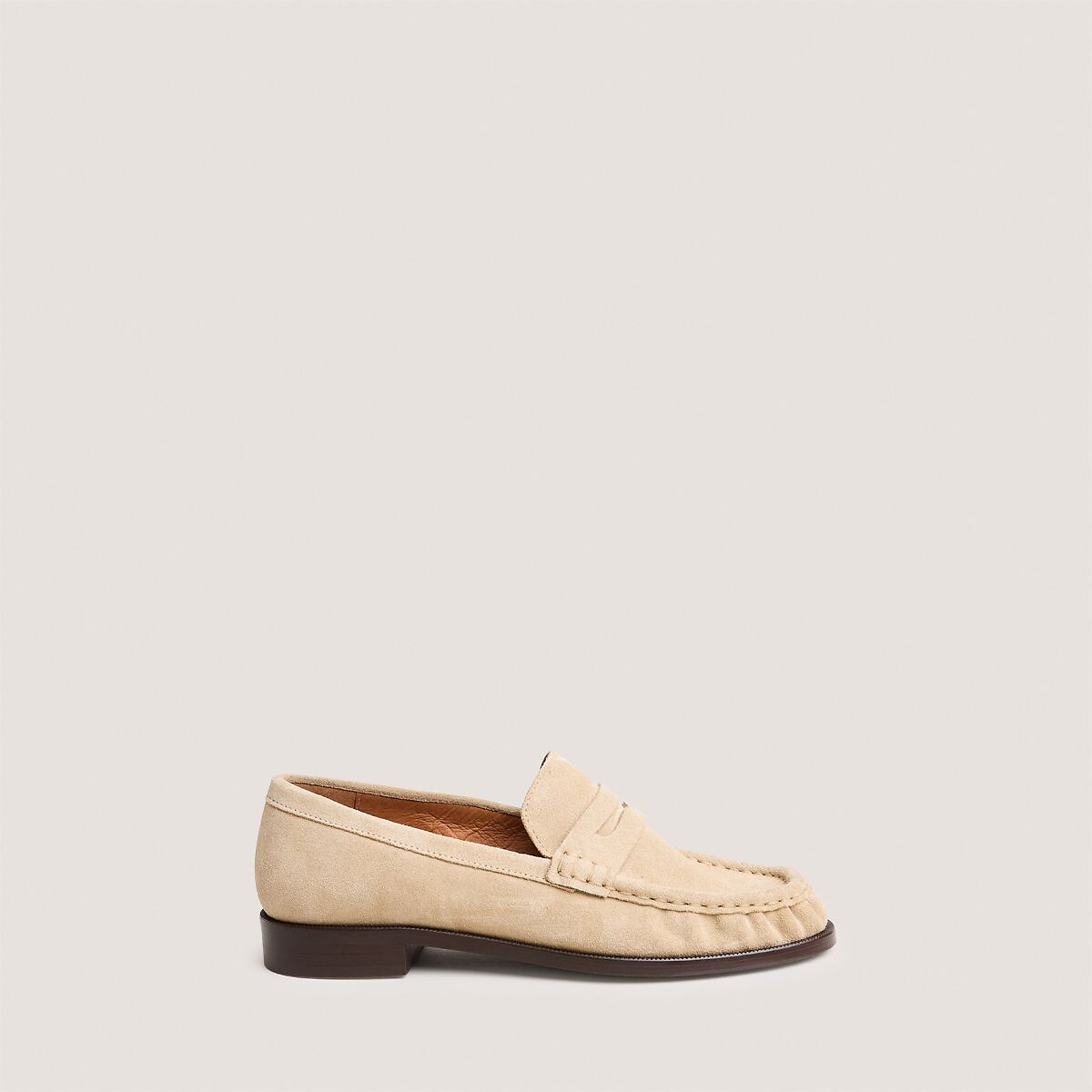 Mocassins em pele croute, DÉLICE areia, JONAK