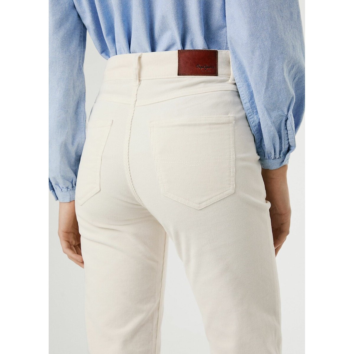 Corduroy Flared Trousers ecru , PEPE JEANS