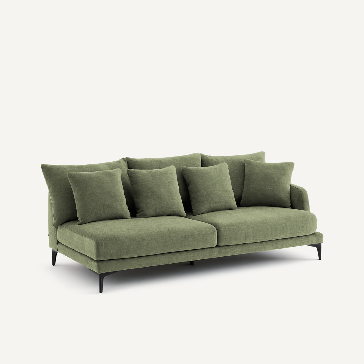 Mezzo divano 3 posti in poliestere cotone, MODERNISTE, design Emmanuel Gallina verde foresta, EMMANUEL GALLINA X AM.PM