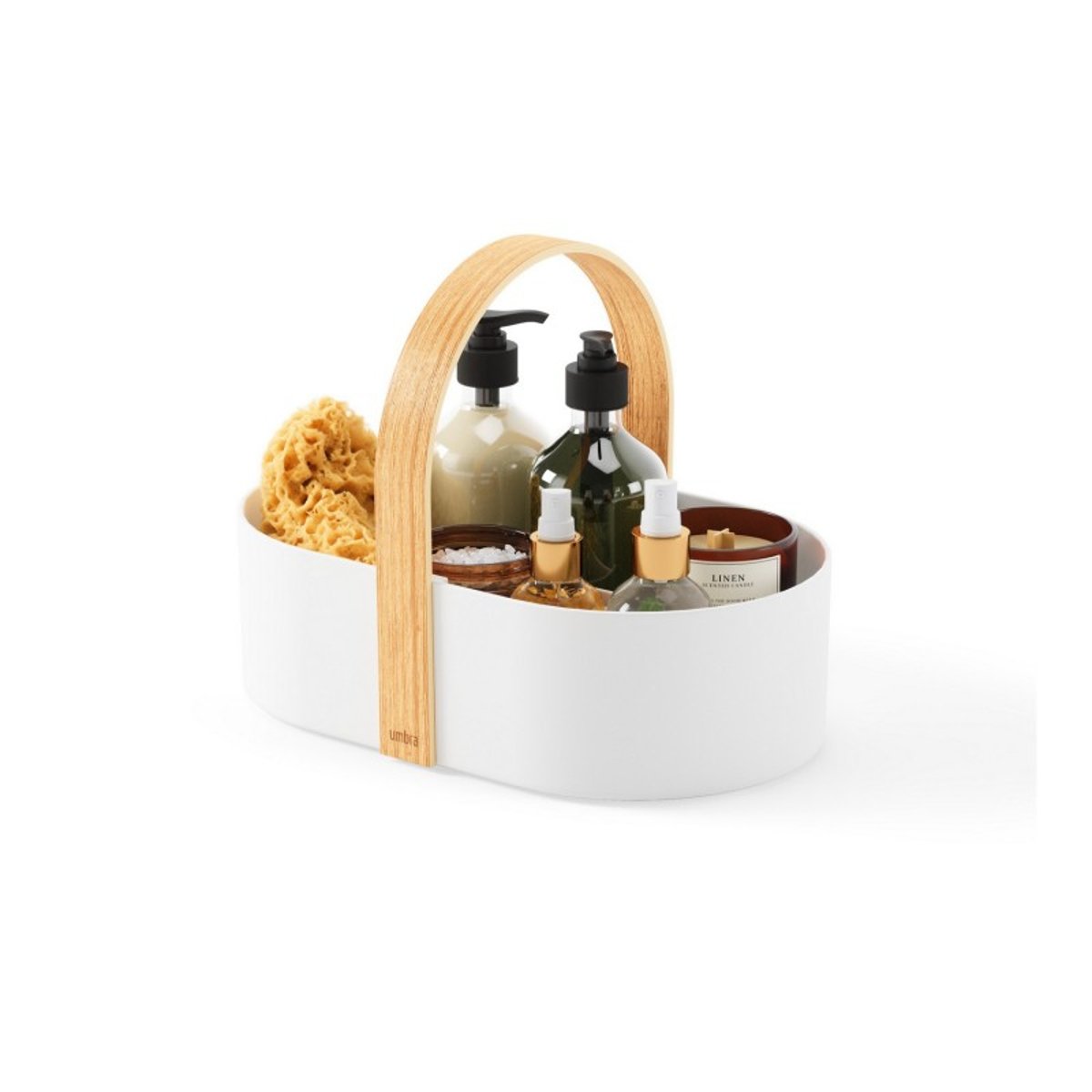 Panier rangement design poignée  BELLWOOD blanc, UMBRA