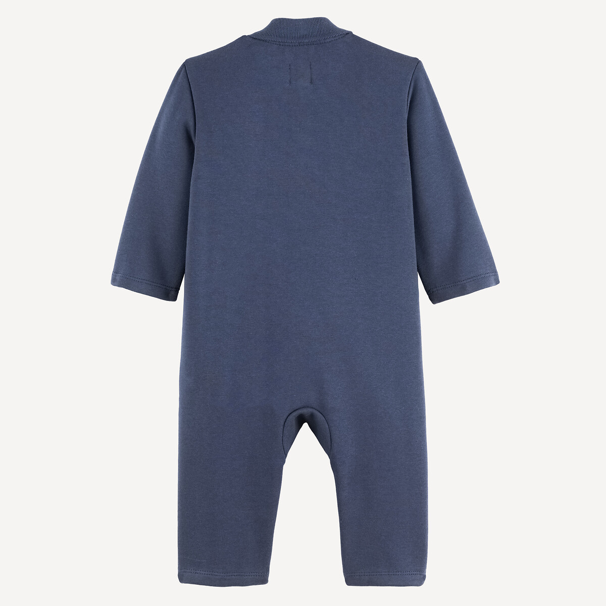 Combinaison bébé en molleton avec col polo marine, LA REDOUTE COLLECTIONS