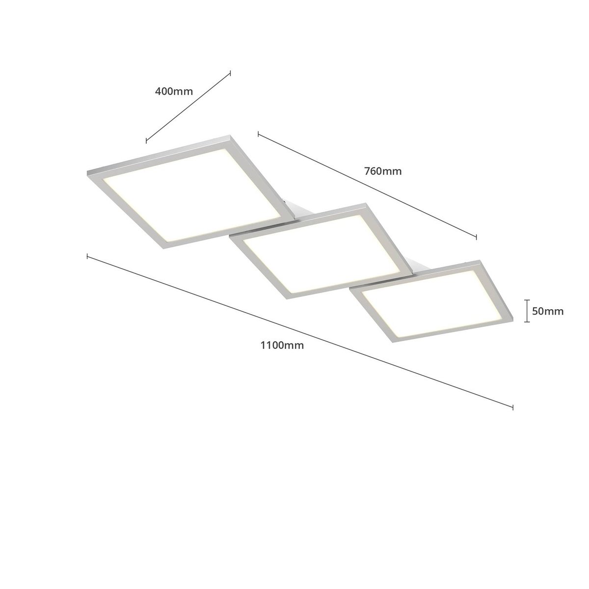 Plafonnier en aluminium moderneLED, Ilira blanc, argent, LUCANDE