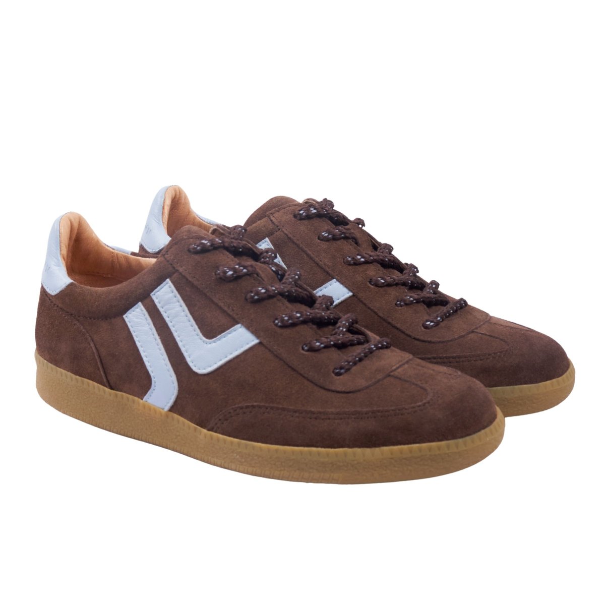 Baskets Ninon cuir marron, JULES & JENN