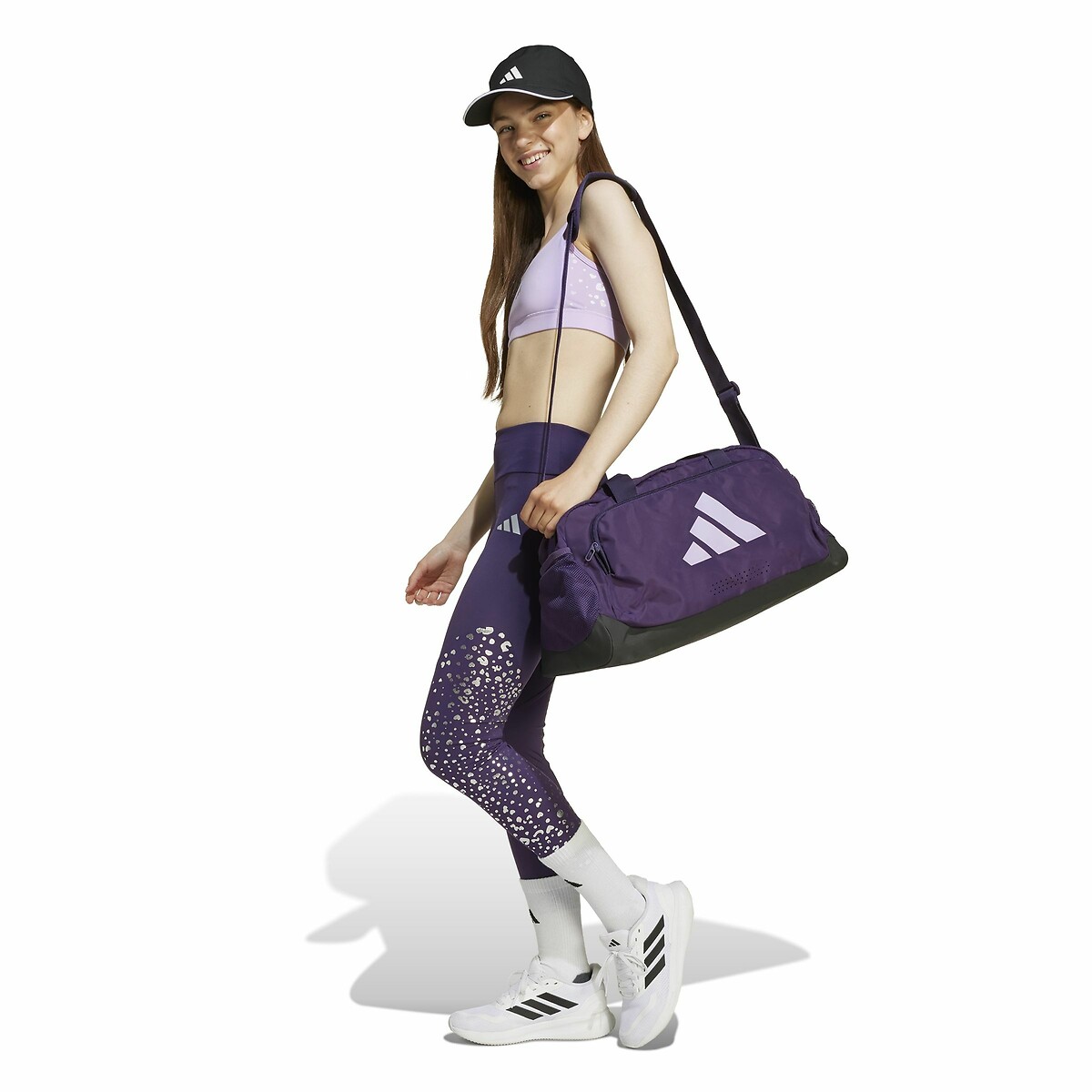Legging de sport en coton stretch violet, ADIDAS SPORTSWEAR