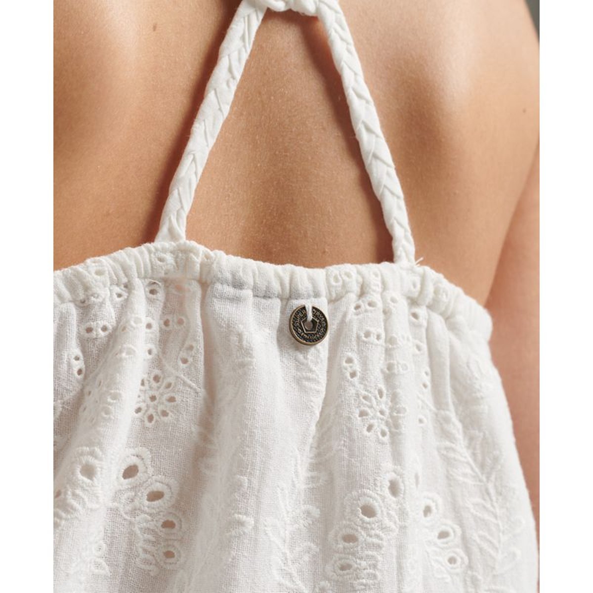Caraco tissé à liseré en dentelle Vintage blanc éclatant, SUPERDRY