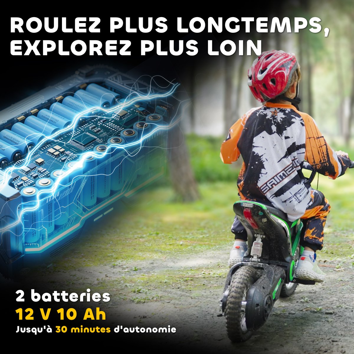 Moto électrique à conducteur assis PP Vert vert, HOMCOM