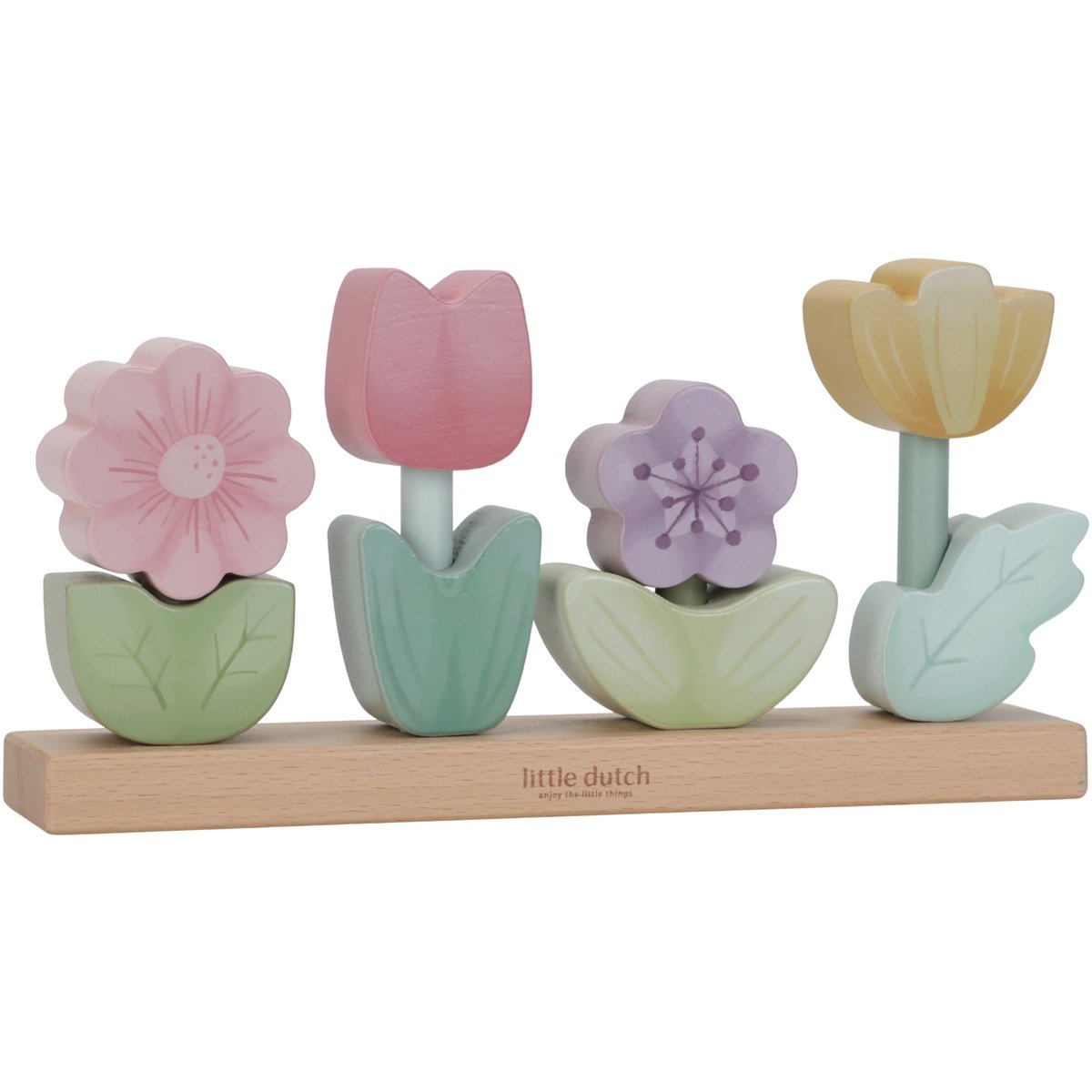 Puzzle à empiler rose, jaune, vert, violet, multicolore, LITTLE DUTCH