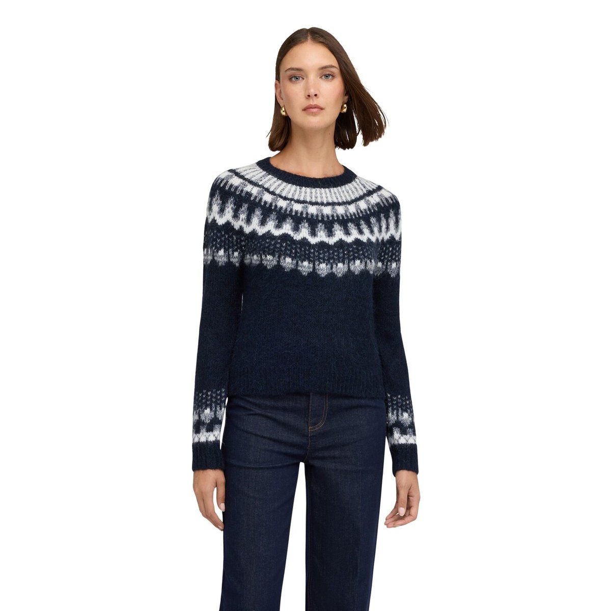 Pull fair isle à paillettes bleu, MOTIVI