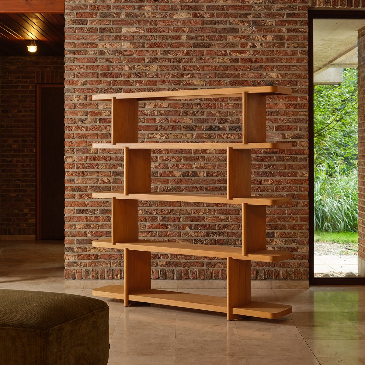 Bibliothèque en mindi 160 cm OTTO couleur unique, BERAH GETAH