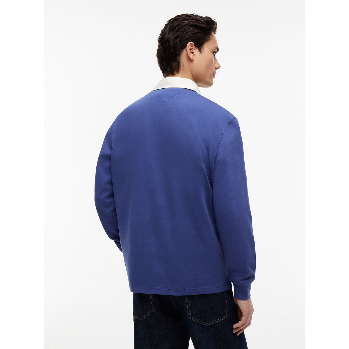 Long Sleeve Rugby Polo Shirt dark blue, TOMMY JEANS