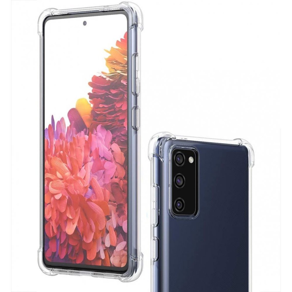 Coque Galaxy S20 Fe antichoc + 2 vitres transparent, EVETANE