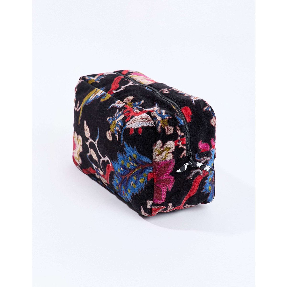 Grande pochette en velours KARUNI noir floral, LA FIANCÉE