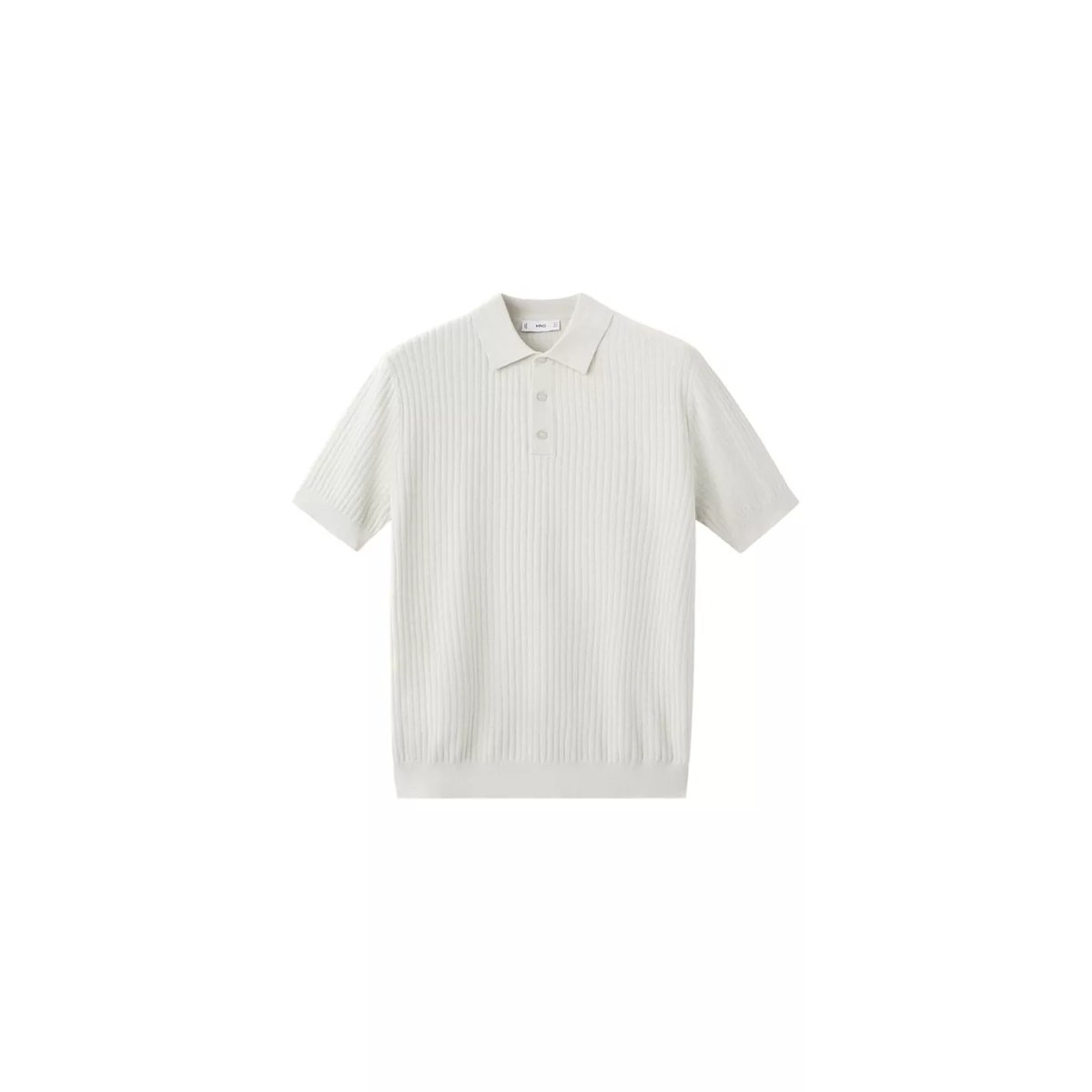 Polo en maille côtelée en mélange de coton sable, MANGO MAN