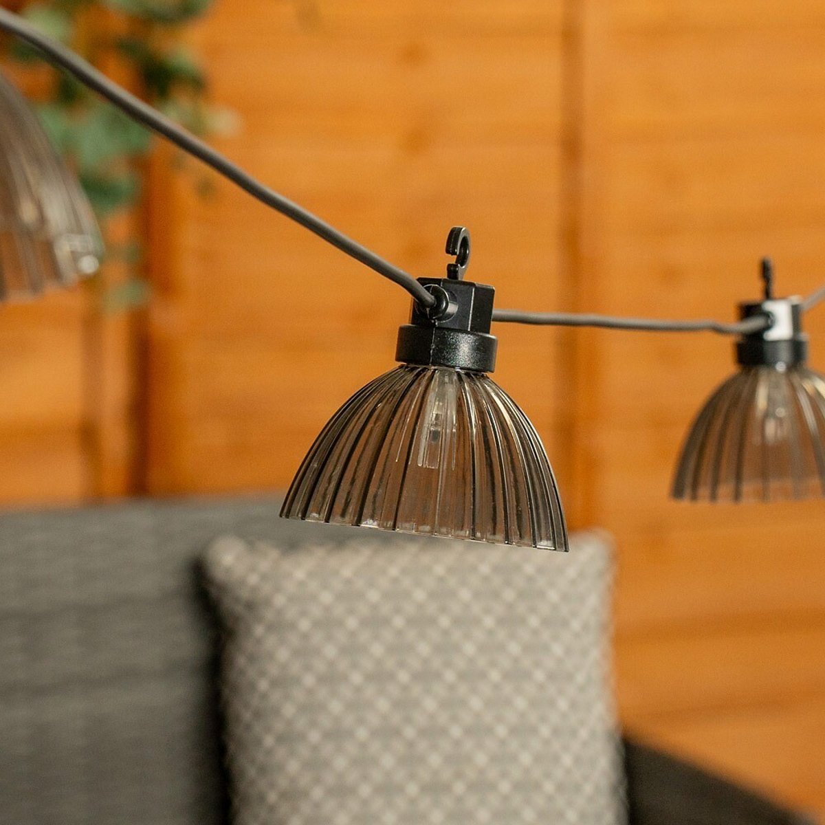 6-pcs Outdoor Battery Operated Pleated String Lights grey, SO'HOME