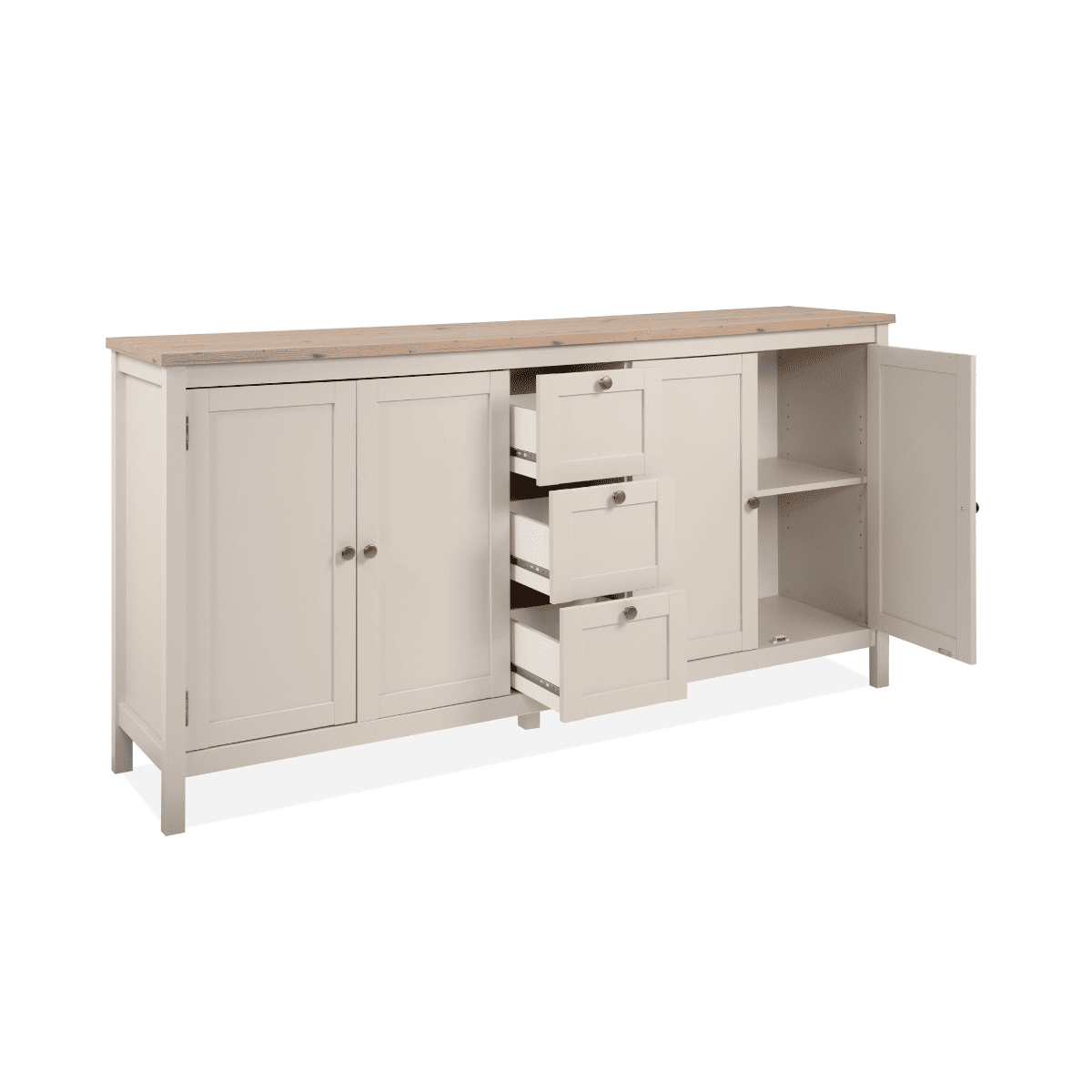 Buffet 4 portes et 3 tiroirs - LUND beige, CALICOSY
