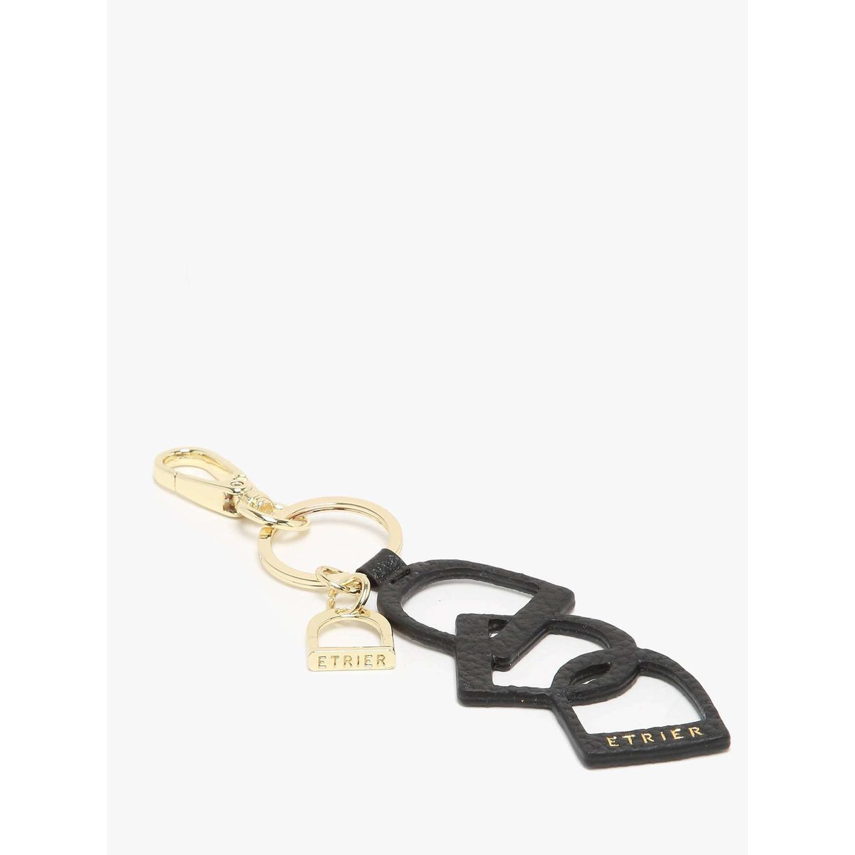 Porte-clefs Tradition cuir noir, ETRIER
